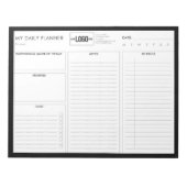 Logo eenvoudige zwarte basis ongedateerde dagelijk notitieblok (Voorkant)