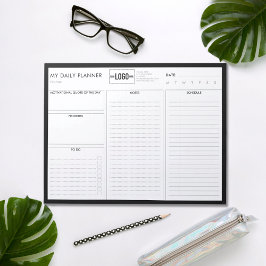 Logo eenvoudige zwarte basis ongedateerde dagelijk notitieblok