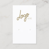 Logo Elegant Goud Wit Sieraden Oorbel Display Visitekaartje (Voorkant)