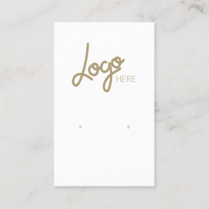 Logo Elegant Goud Wit Sieraden Oorbel Display Visitekaartje