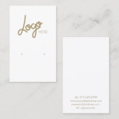Logo Elegant Goud Wit Sieraden Oorbel Display Visitekaartje (Voorkant / Achterkant)