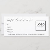 Logo Elegant Minimaal Modern Wit Cadeaubon (Voorkant)