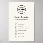 Logo Elegant minimalistisch digitaal Visitekaartje Poster (Voorkant)