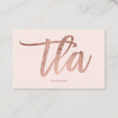 logo elegant roos gouden typografie blauw visitekaartje (Voorkant)