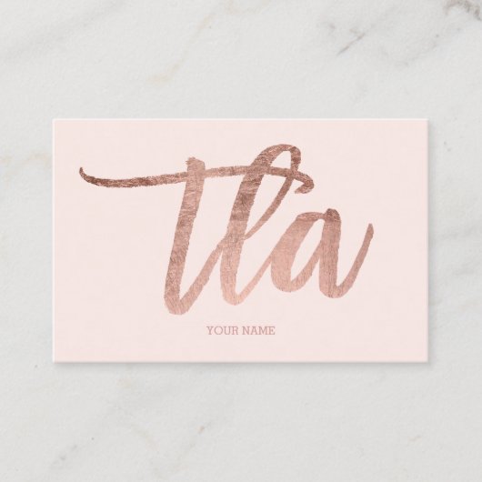 logo elegant roos gouden typografie blauw visitekaartje (Voorkant)