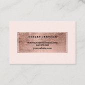 logo elegant roos gouden typografie blauw visitekaartje (Achterkant)