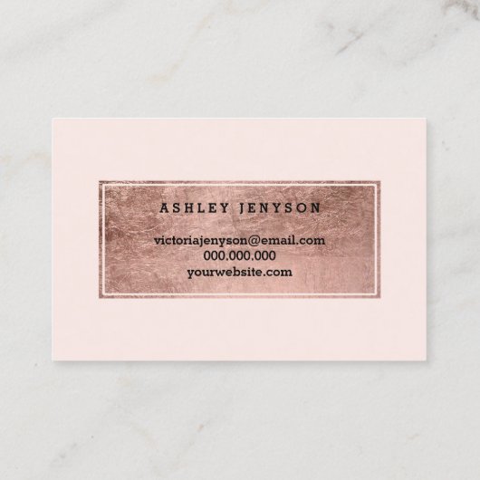 logo elegant roos gouden typografie blauw visitekaartje (Achterkant)