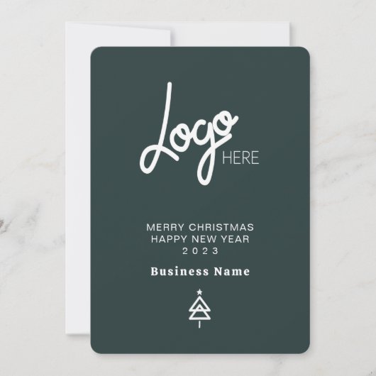 Logo Elegante Moderne Kerstkaart (Voorkant)