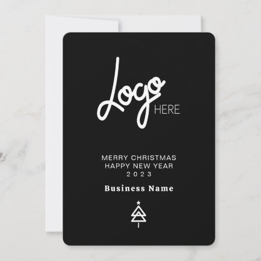 Logo Elegante Moderne Kerstkaart (Voorkant)