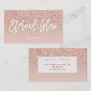Logo elegante typografie blauw roos goud glitter visitekaartje