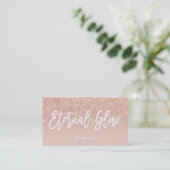 Logo elegante typografie blauw roos goud glitter visitekaartje (Staand voorkant)