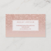 Logo elegante typografie blauw roos goud glitter visitekaartje (Achterkant)