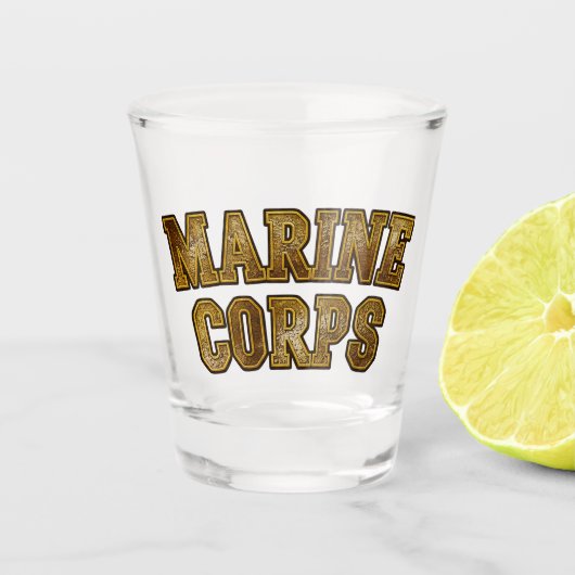 Logo Embleem Corps Marinier Veteraan Shot Glas (Voorkant)