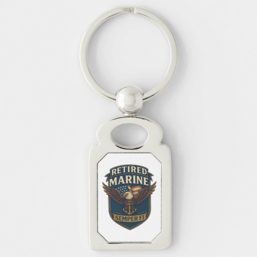 Logo Embleem Corps Marinier Veteraan Sleutelhanger (Voorkant)