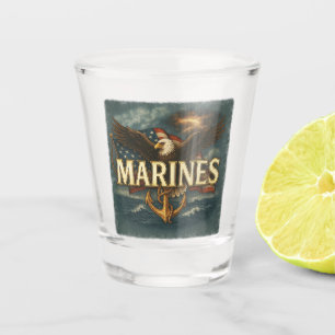 Logo Embleem Marine Corps Veteraan Shot Glas