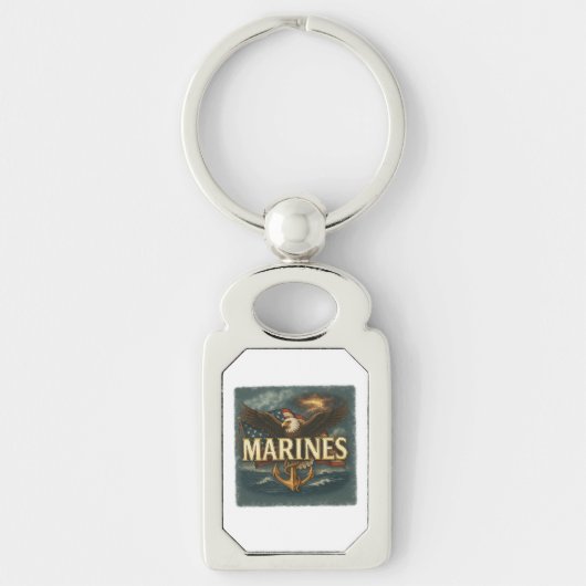 Logo Embleem Marine Corps Veteraan Sleutelhanger (Voorkant)