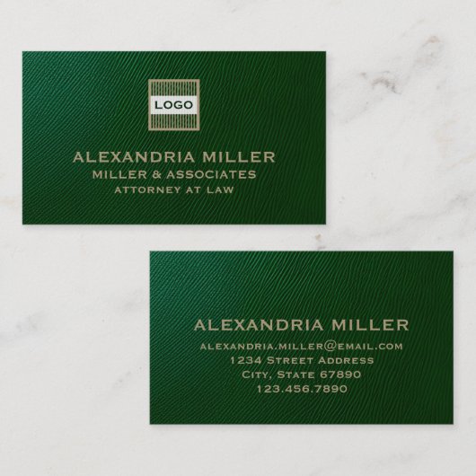  Logo Emerald Green en Gold Visitekaartje (Voorkant / Achterkant)