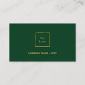 Logo emerald green Gold minimalist elegant QR code Visitekaartje (Voorkant)