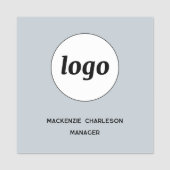 Logo Employee Staff Powder Blue Magnetic or Pin Naamplaatje (Voorkant)