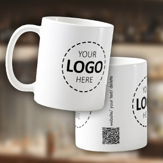 Logo en aangepaste QR Code Generator Marketing Koffiemok