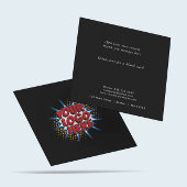 Logo en aangepaste tekst uploaden Modern Black Vierkante Visitekaartje