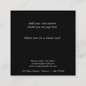 Logo en aangepaste tekst uploaden Modern Black Vierkante Visitekaartje (Achterkant)