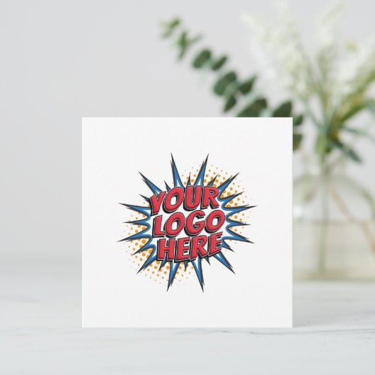 Logo en aangepaste tekst uploaden Modern Simple Bedankkaart (Staand voorkant)