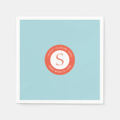 Logo en Bedrijf Soft Cyan Helder rood Servet (Voorkant)