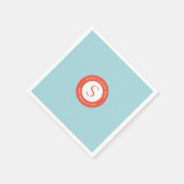 Logo en Bedrijf Soft Cyan Helder rood Servet (Hoek)