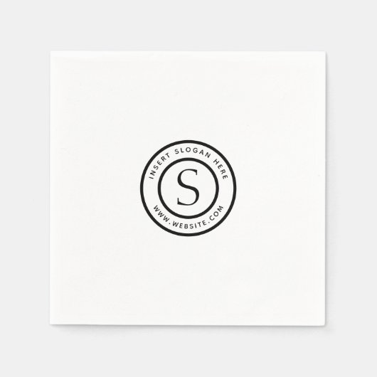 Logo en bedrijf zwart-wit servet (Voorkant)