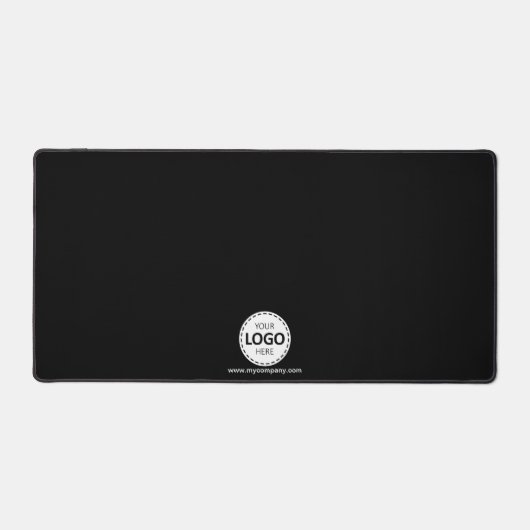 Logo en Bedrijfsdetails Custom Black Desk Mat (Voorkant)