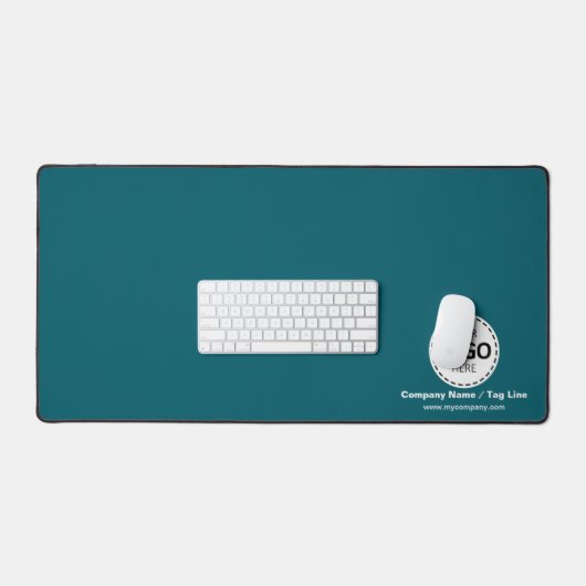 Logo en Bedrijfsgegevens Custom Blauwgroen Desk Ma Bureaumat (Keyboard & Muis)
