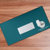 Logo en Bedrijfsgegevens Custom Blauwgroen Desk Ma Bureaumat