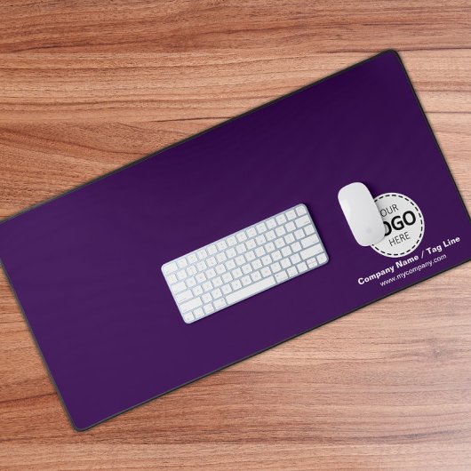 Logo en Bedrijfsgegevens Custom Paarse Desk Mat