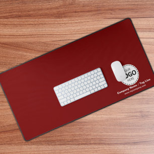 Logo en Bedrijfsgegevens Custom Red Desk Mat