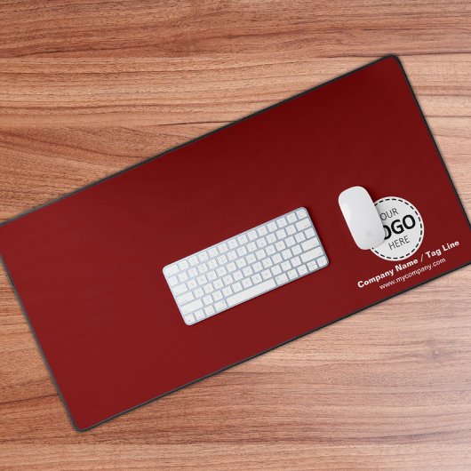 Logo en Bedrijfsgegevens Custom Red Desk Mat