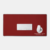 Logo en Bedrijfsgegevens Custom Red Desk Mat (Keyboard & Muis)