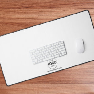 Logo en Bedrijfsgegevens Custom White Desk Mat