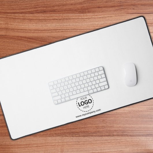 Logo en Bedrijfsgegevens Custom White Desk Mat