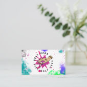 Logo en bedrijfsinformatie verven visitekaartje (Staand voorkant)