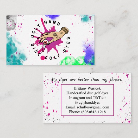 Logo en bedrijfsinformatie verven visitekaartje (Voorkant / Achterkant)