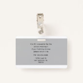 logo en fotonaamlabel badge (Achterkant met clip)