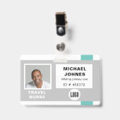 logo en fotonaamlabel badge (Voorzijde met clip)