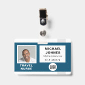 logo en fotonaamlabel badge (Voorzijde met clip)