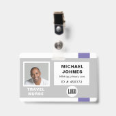 logo en fotonaamlabel badge (Voorzijde met clip)