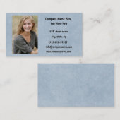 Logo en informatie bedrijf | Blauwe achtergrond op Visitekaartje (Voorkant / Achterkant)