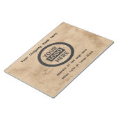 Logo en informatie bedrijf | Bruine achtergrond op Notitieblok (Schuin)