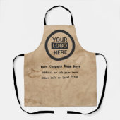 Logo en informatie bedrijf | Bruine achtergrond op Schort (Voorkant)