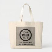 Logo en informatie bedrijf | Grijze achtergrond op Grote Tote Bag (Voorkant)