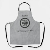 Logo en informatie bedrijf | Grijze achtergrond op Schort (Voorkant)